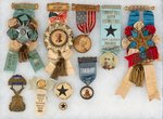 COLLECTION OF TAMMANY HALL MATERIAL NEW YORK RIBBONS, BADGES AND BUTTONS.