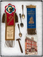 COLLECTION OF TAMMANY HALL MATERIAL NEW YORK RIBBONS, BADGES AND BUTTONS.