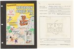 POST "FLINTSTONE BEDROCK CABLE CAR" CEREAL BOX BACK PREMIUM PROTOTYPE ORIGINAL ART.