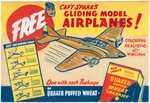 "CAP'T SPARKS GLIDING MODEL AIRPLANES!" ORIGINAL ART PROTOTYPE STORE SIGN.