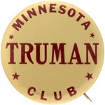 "MINNESOTA TRUMAN CLUB" 1948 CAMPAIGN BUTTON HAKE #31.