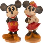 "MICKEY MOUSE" & "MINNIE MOUSE" LARGE & IMPRESSIVE CARVED WOODEN FIGURE PAIR.