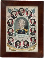 "ZACHARY TAYLOR THE PEOPLE'S CHOICE FOR 12TH PRESIDENT" 1848 HAND COLORED CURRIER PRINT.