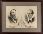 STRIKING AND RARE HAYES/WHEELER JUGATE 1876 CAMPAIGN POSTER.