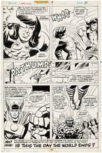 "MARVEL TWO-IN-ONE" #9 COMIC BOOK PAGE ORIGINAL ART BY HERB TRIMPE.