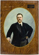 ROOSEVELT TIN LITHO PORTRAIT WITH "COMPLIMENTS OF THE MARTINSBURG HERALD" IMPRINT.