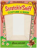 COLLEGEVILLE "SCRATCH 'N SNIFF COSTUME & MASK" BOX LID ORIGINAL ART LOT.