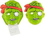 "ATTACK OF THE KILLER TOMATOES/TOXIC CRUSADERS" TOXIE COLLEGEVILLE HALLOWEEN MASK SAMPLE TRIO.