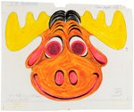 BULLWINKLE COLLEGEVILLE HALLOWEEN MASK PROTOTYPE & ORIGINAL ART.