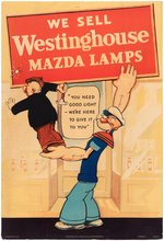 POPEYE & WIMPY WESTINGHOUSE - MAZDA LAMPS ADVERTISING SIGN.