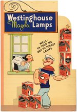 POPEYE & OLIVE OYL WESTINGHOUSE - MAZDA LAMPS ADVERTISING SIGN.