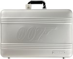 JAMES BOND 007 SWATCH WATCH LEATHER ATTACHE CASE SET WITH EXTRA ALUMINUM CASE.