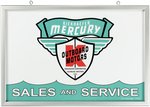 "KIEKHAEFER MERCURY OUTBOARD MOTORS SALES AND SERVICE" LARGE TWO-SIDED LIGHTED SIGN.