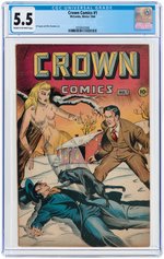 "CROWN COMICS" #1 WINTER 1944 CGC 5.5 FINE-.