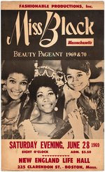 "MISS BLACK MASSACHUSETTS" ADVERTISING POSTER FOR BOSTON MISS BLACK AMERICA PAGEANT.