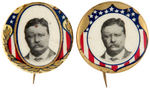 THEODORE ROOSEVELT PAIR OF 1912 PROGRESSIVE PARTY PORTRAIT BUTTONS.