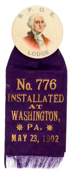 ELKS LODGE BEAUTIFUL COLOR WASHINGTON PORTRAIT.