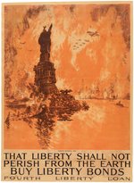 WORLD WAR I FOURTH LIBERTY LOAN LINEN-MOUNTED POSTER.