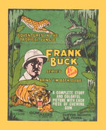 "FRANK BUCK SERIES BRING 'EM BACK ALIVE" GUMMAKERS OF AMERICA GUM CARD WRAPPER.