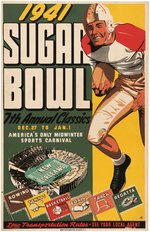 "1941 SUGAR BOWL" FOOTBALL & SPORTS POSTER.