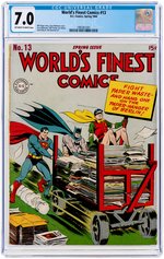 "WORLD'S FINEST COMICS" #13 SPRING 1944 CGC 7.0 VF-.