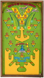 WORLD WAR II "POOSH-M-UP VICTORY BOMBER" BOXED BAGATELLE GAME.