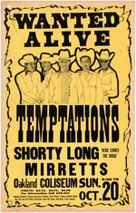 THE TEMPTATIONS RARE "WANTED ALIVE" COWBOY MOTIF 1968 CONCERT POSTER.