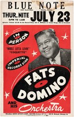 RARE FATS DOMINO 1959 WICHITA, KANSAS CONCERT POSTER.