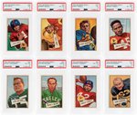 1952 BOWMAN SMALL FOOTBALL LOT OF 19 (MOSTLY HOF'ERS) PSA GRADED.