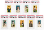 1909-11 T206 PIEDMONT 350-460/25 BASEBALL LOT OF 11 PSA GRADED.