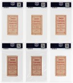 1909-11 T206 SWEET CAPORAL 150/25 BASEBALL LOT OF SIX PSA GRADED.