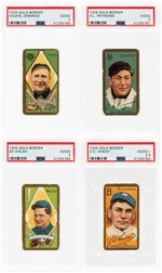 1911 T205 GOLD BORDER LOT OF FOUR MOSTLY HOF'ERS PSA GRADED.