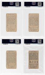 1911 T205 GOLD BORDER LOT OF FOUR MOSTLY HOF'ERS PSA GRADED.