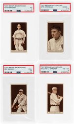 1912 T207 BROWN BACKGROUND BASEBALL LOT OF NINE PSA GRADED.