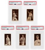 1912 T207 BROWN BACKGROUND BASEBALL LOT OF NINE PSA GRADED.