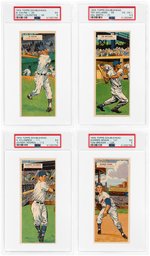 1955 TOPPS DOUBLEHEADERS BASEBALL LOT OF FOUR HOF'ERS PSA GRADED.