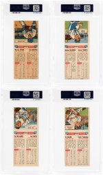 1955 TOPPS DOUBLEHEADERS BASEBALL LOT OF FOUR HOF'ERS PSA GRADED.