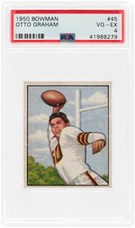 1950 BOWMAN FOOTBALL OTTO GRAHAM #45 ROOKIE CARD PSA VG-EX 4.