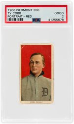 1909-11 T206 PIEDMONT 350 TY COBB PORTRAIT-RED PSA GOOD 2.