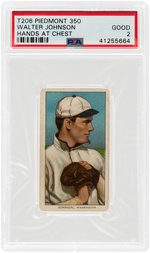 1909-11 T206 PIEDMONT 350 WALTER JOHNSON HANDS AT CHEST PSA GOOD 2.