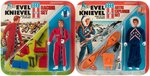 EVEL KNIEVEL IDEAL CARDED ACTION FIGURE LOT OF FOUR.