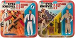 EVEL KNIEVEL IDEAL CARDED ACTION FIGURE LOT OF FOUR.