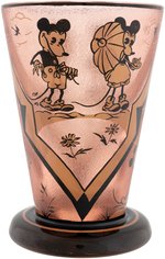 MICKEY & MINNIE MOUSE IMPRESSIVE GLASS VASE.