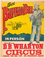 BUFFALO BILL CARSON PERSONAL APPEARANCE D.B. WHARTON CIRCUS POSTER.