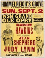 HAWKSHAW HAWKINS & JEAN SHEPARD 1956 GRAND OLE OPRY CONCERT POSTER.