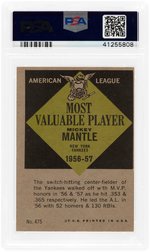 1961 TOPPS MICKEY MANTLE MVP #475 PSA EX-MT 6.