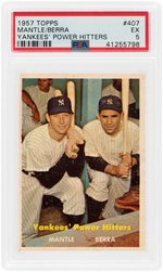 1957 TOPPS MANTLE/BERRA YANKEES' POWER HITTERS #407 PSA EX 5.