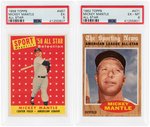 TOPPS MICKEY MANTLE ALL STAR LOT OF TWO PSA GRADED.