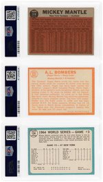 1960s TOPPS MICKEY MANTLE LOT OF THREE PSA GRADED.