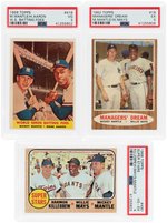 1950s & 1960s TOPPS MICKEY MANTLE LOT OF THREE PSA GRADED.